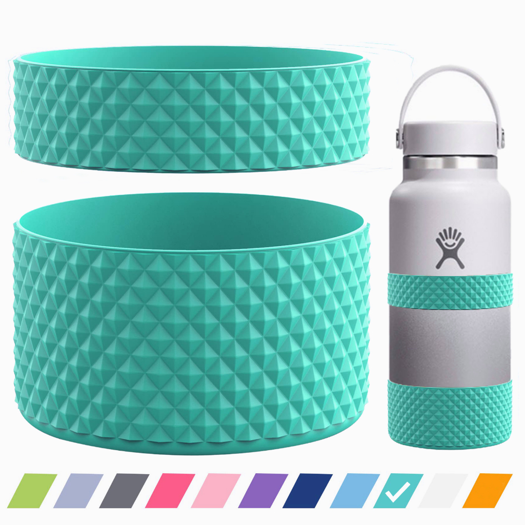 Protective Silicone Bottle Boot/Sleeve Hydro Vacuum Flask Compatible, BPA  Free Anti-Slip Bottom Cover Cap Stainless Steel Water Bottle, Dishwasher  Safe (Teal, 32 and 40 oz) 