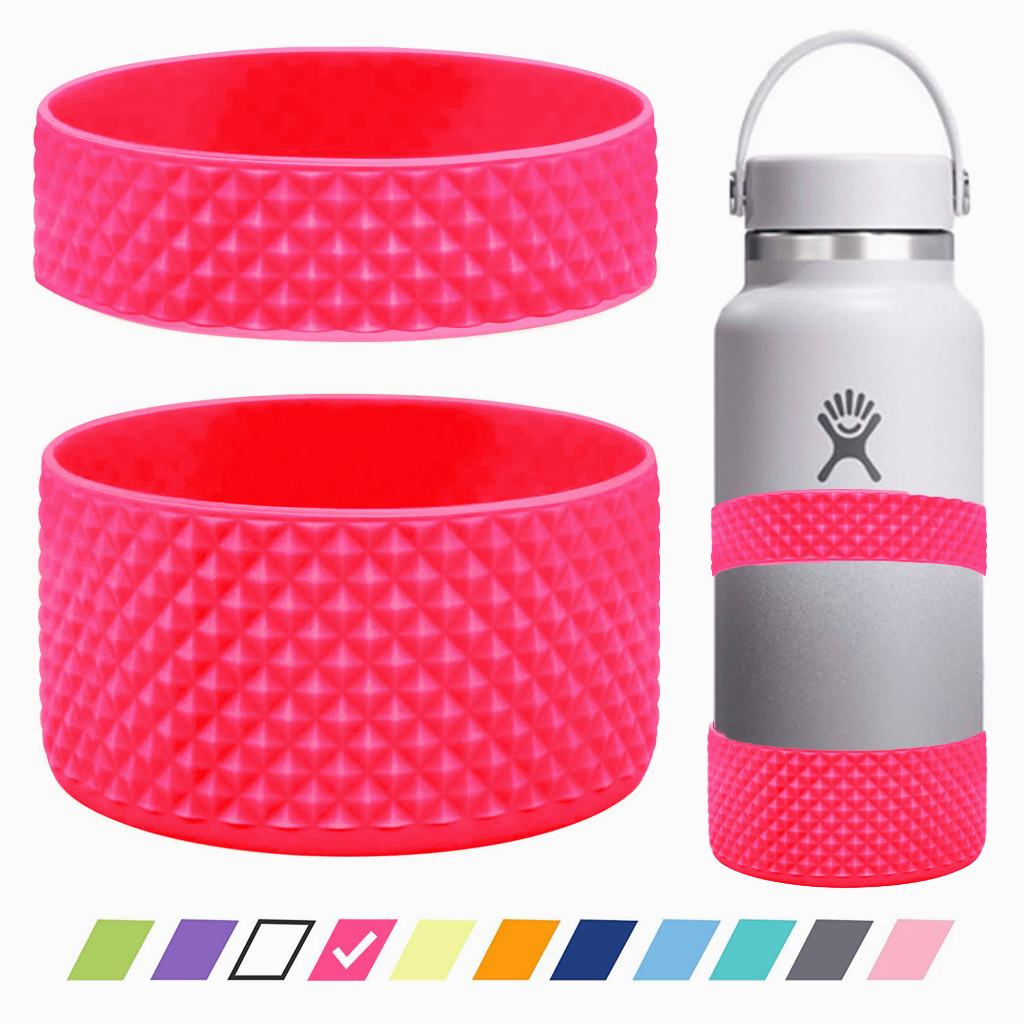 Desing Wish Diamond Silicone Boot Compatible with 12-24oz/ 32oz & 40oz  Hydro Flask Water Bottles, Anti Hitting Water Bottle Boot Protective Bottle