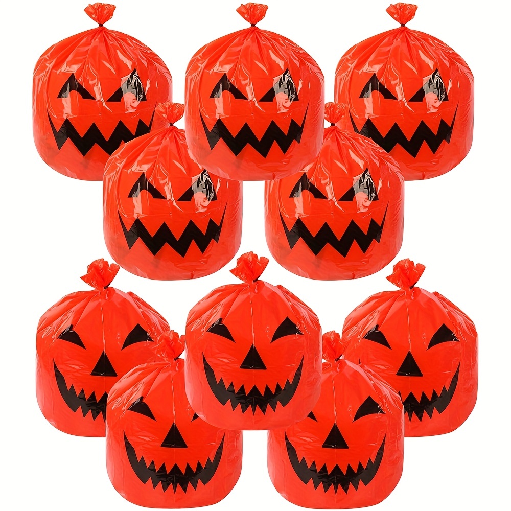 Halloween Large Pumpkin Lawn Bags Fall Plastic Leaf Trash - Temu