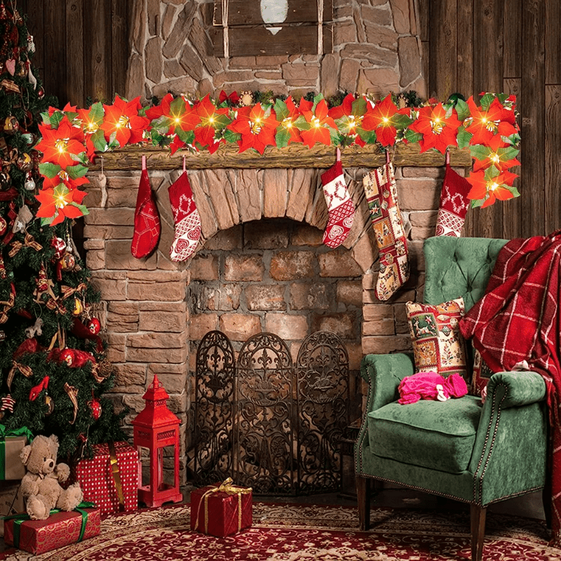 Guirlandes lumineuses de plumes d'arbre de Noël, décoration de fête de  mariage, décoration d'intérieur, 10 LED, 2m