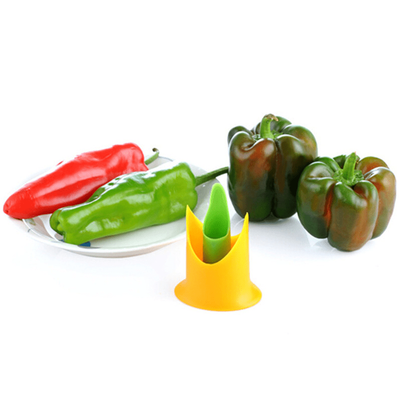 1X Pepper Corer Pepper Cutter Slicer Stainless Steel Tomato Fruit Kitchen  Tool