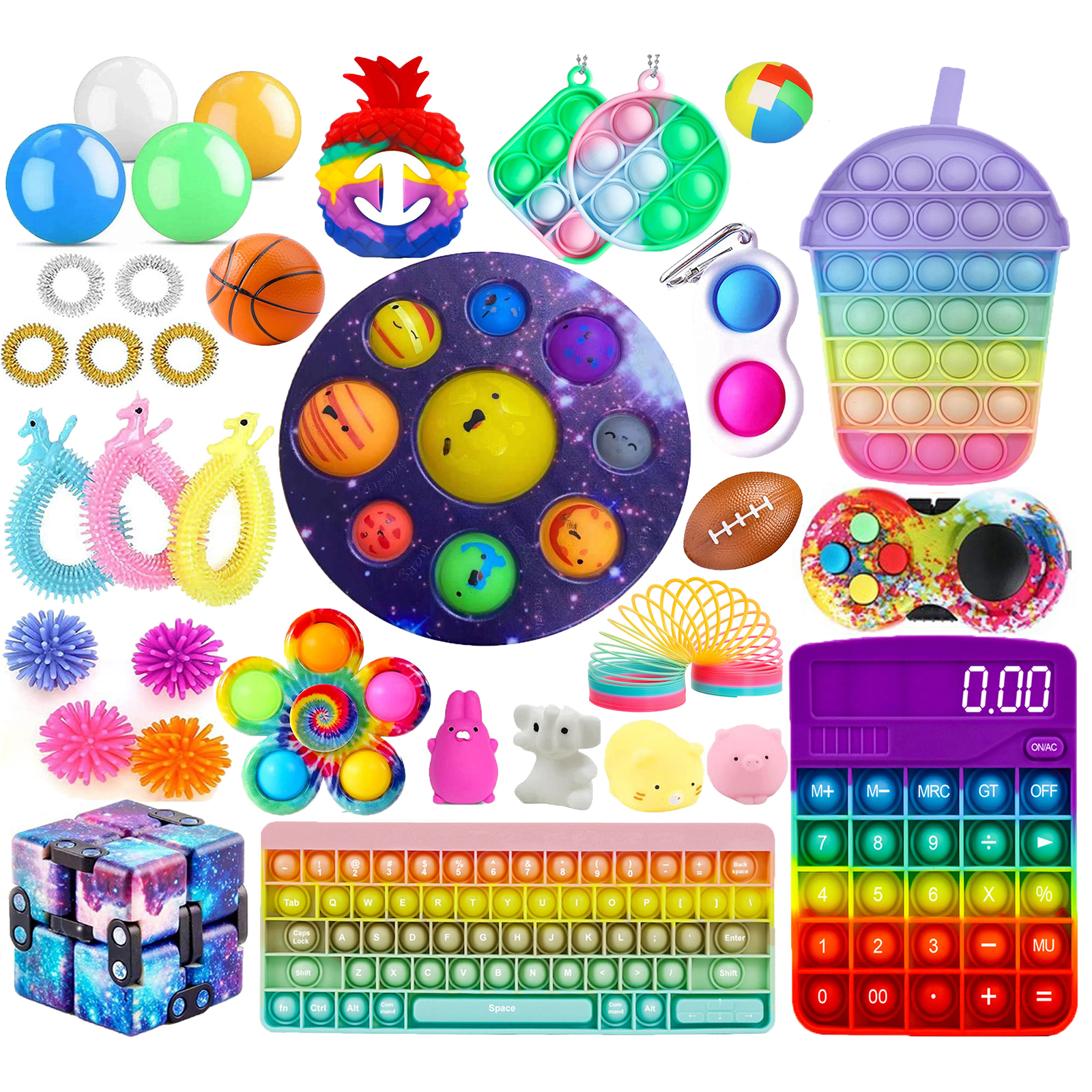  Fidget Simple Fidget Pack, 35pcs Fidget Toys Set with Popping  Fidget Sensory Toys for Kids and Adults Simple Fidget Stress Relief Kit  Gift for Party Classroom Christmas Stocking : Toys 