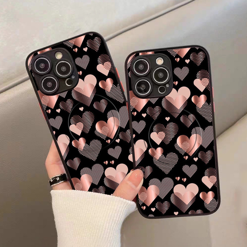 For iPhone 15 Pro Max 14 13 12 11 XR XS 8 Magnetic Love Heart