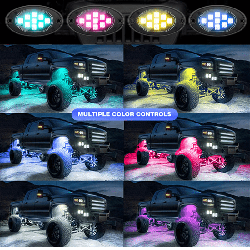 Rock Lights For Trucks 8 Pods Luci Led Rgb App/telecomando E - Temu Italy