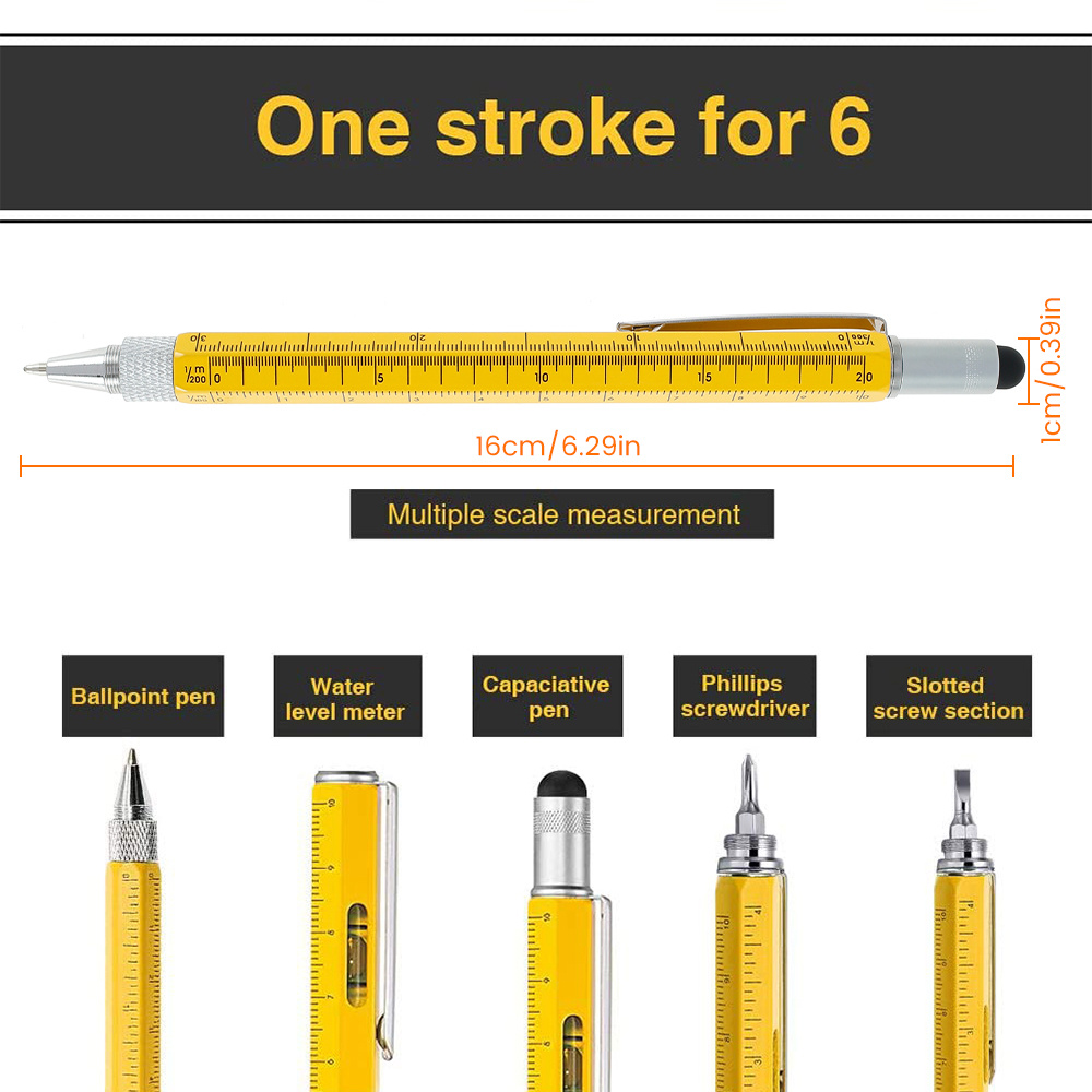 Stylo Multi-outils, Tournevis Niveau Mètre Téléphone Portable Écran Tactile  Tournevis Phillips Tournevis À Fente Échelle Stylo À Bille 1 Pièce - Temu  France