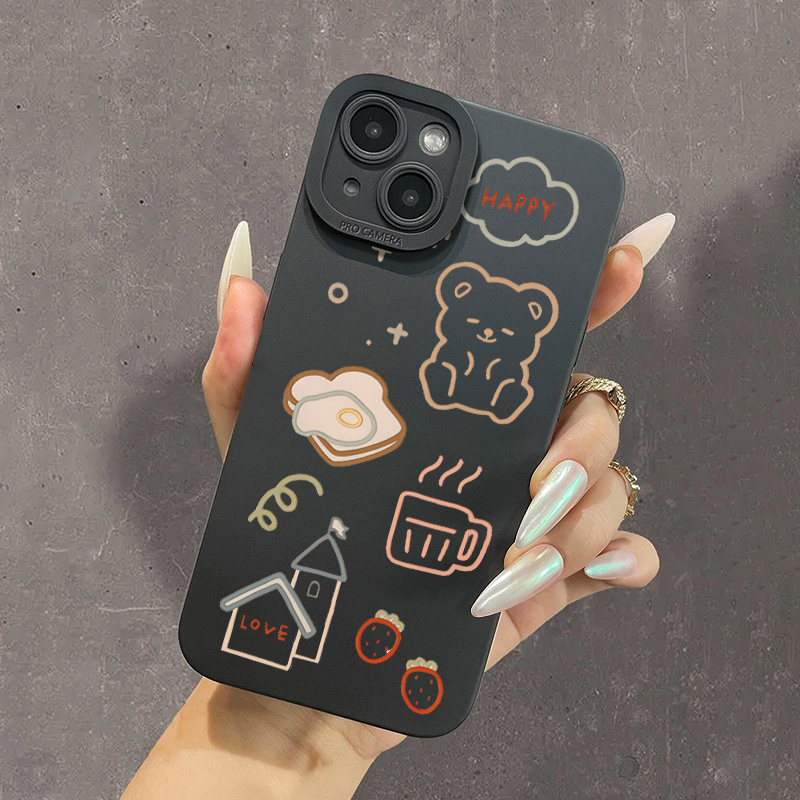 Luxury Cute Bear Phone Cases For IPhone 11 13 Pro 12 Pro Max 12 Mini Camera  Lens Cover Case For IPhone XR X XS Max 7 8 Plus Se - Buy Luxury