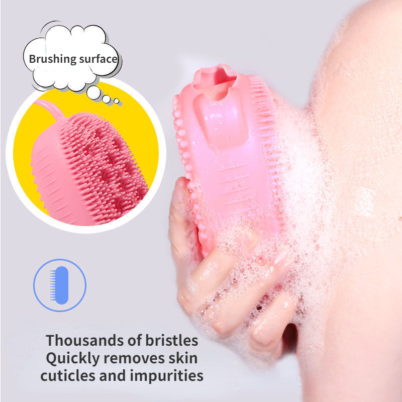 Silicone Body Scrubber Shower Exfoliating Scrub Sponge Bubble Bath Brush  Massager Bath Brush Skin Clean Shower Brushes Bathroom