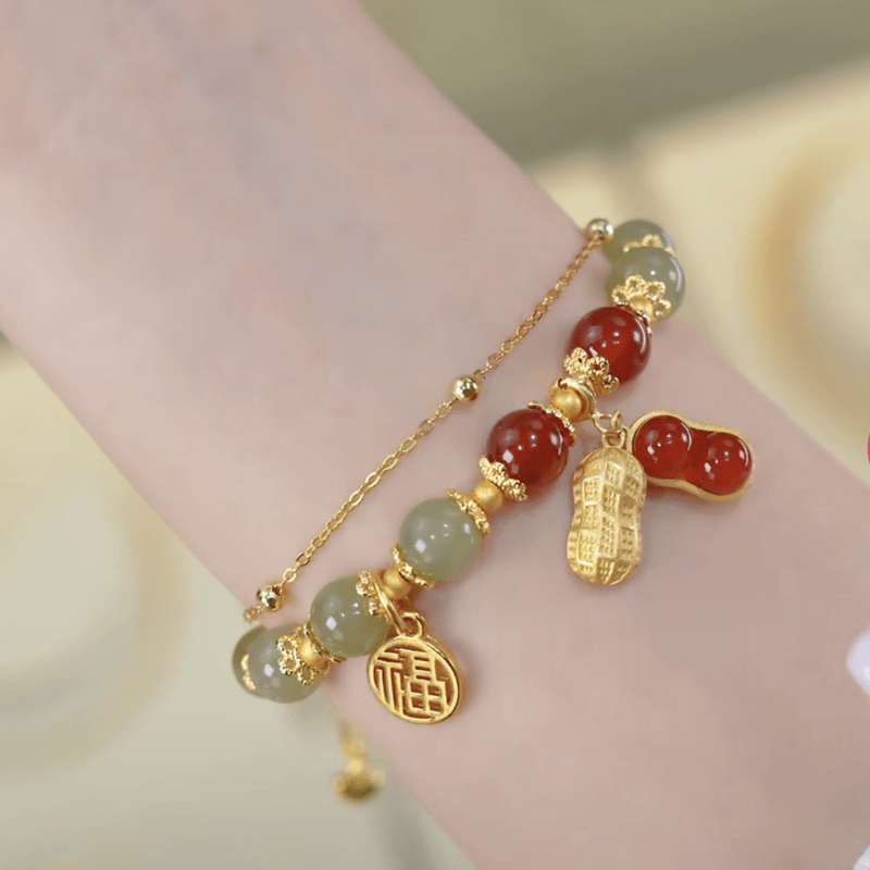 1pc 6/8/10/12/14mm Cute Candy Color Tourmaline Chalcedony Beaded Bracelet, Colorful Chalcedony Hand String for Teen Girls,Temu