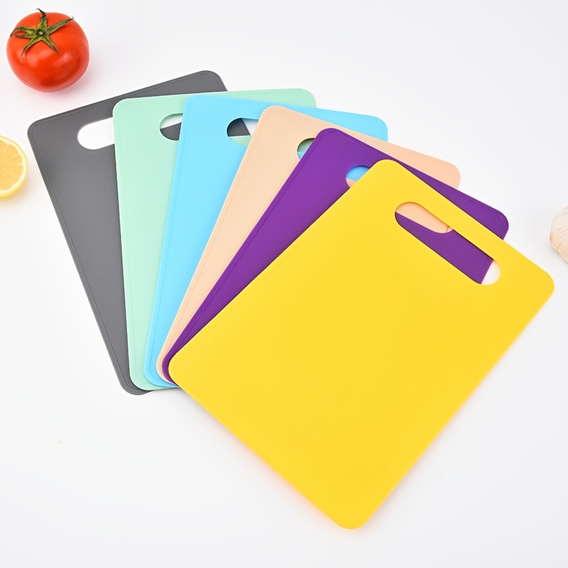 Carrollar Flexible Plastic Cutting Board Mats, Colored Mats with Food Icons, BPA-Free, Non-Porous, Gripped Back and Dishwasher Safe, Set of 4