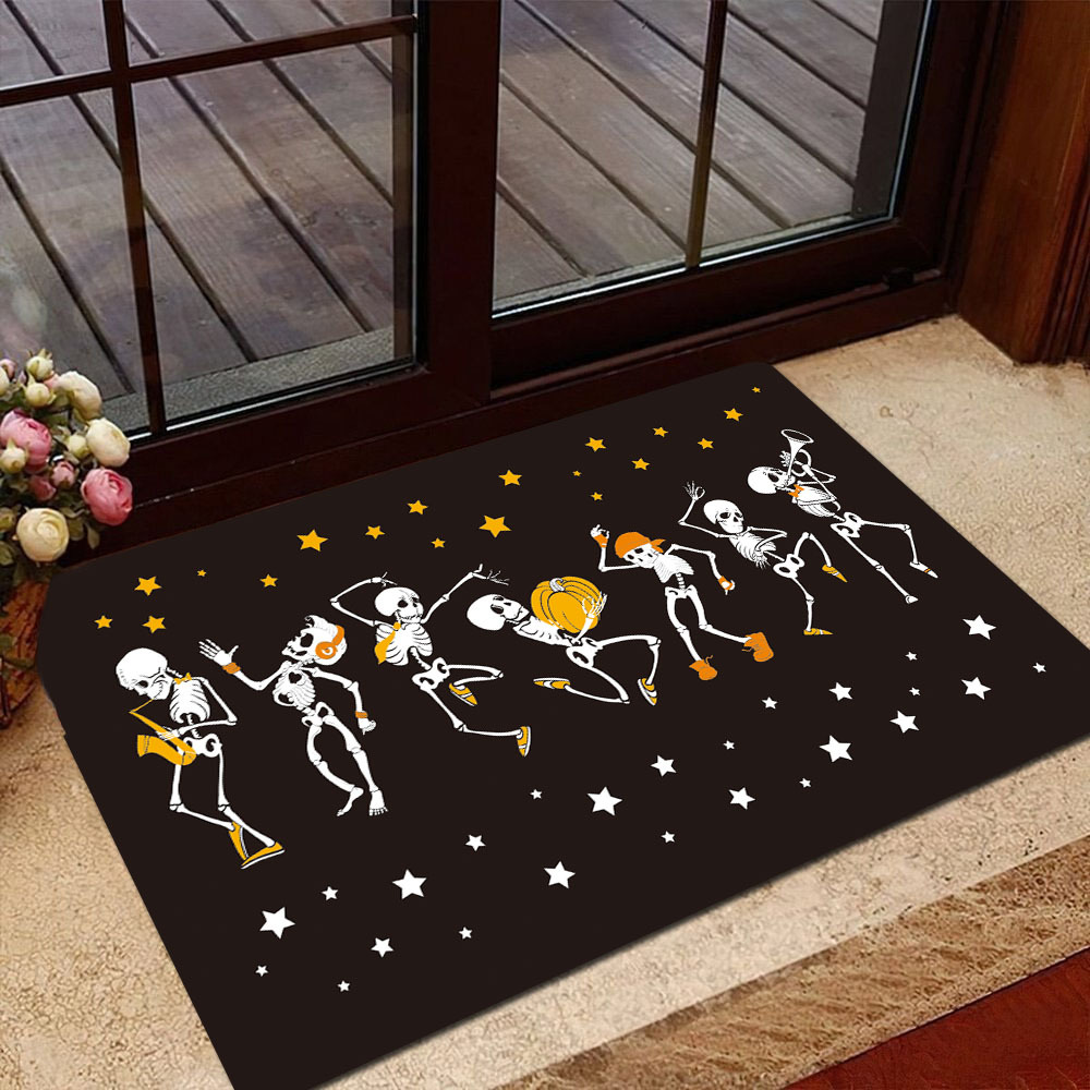 Doormat Indoor Entrance Home Decor Door Mat, Human Bones Print Anti Fatigue  Floor Rugs For Kitchen, Bathroom, Scary Skeleton Tattoos Black Funny Welcome  Mat For Front Door - Temu