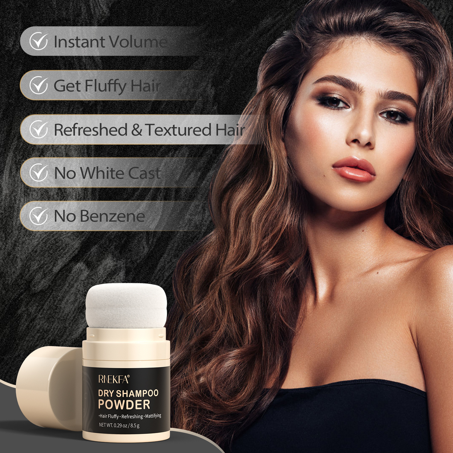 Vegan Dry Shampoo Powder for Fuller Looking Hair