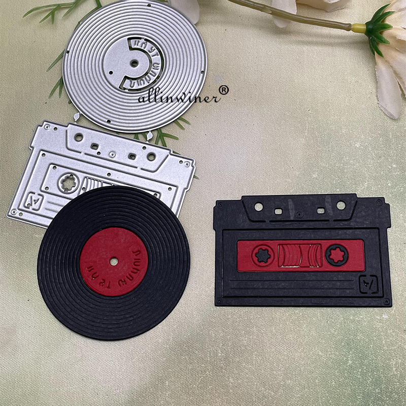 

1pc Metal Cutting Dies Stencils Scrapbook Cutting Die For Paper Card Making Scrapbooking Diy Cards Photo Album Craft Decorations Audio Tape Cassette Music Metal Cutting Dies