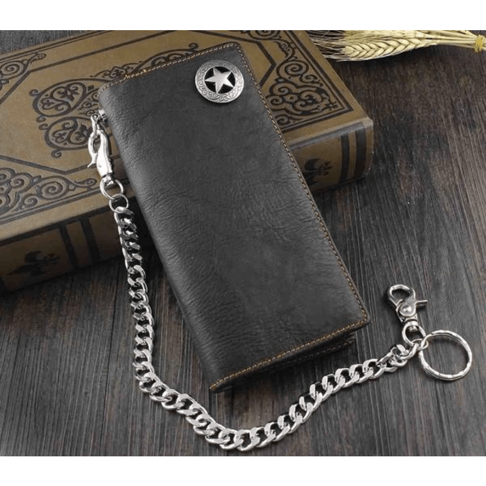 

High Quality Biker Rock Star Card Money Leather Wallet With Chain, Vintage Multi-card Card Holder, Ideal Gift For Men