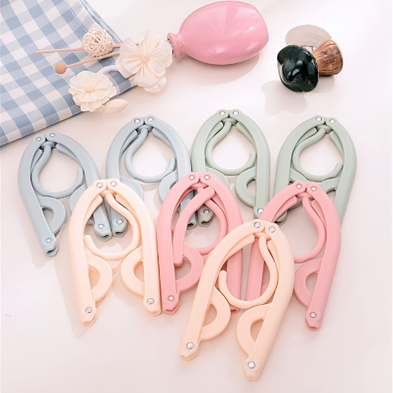 8pcs Foldable Travel Hangers Colorful Portable Clothes Drying Rack