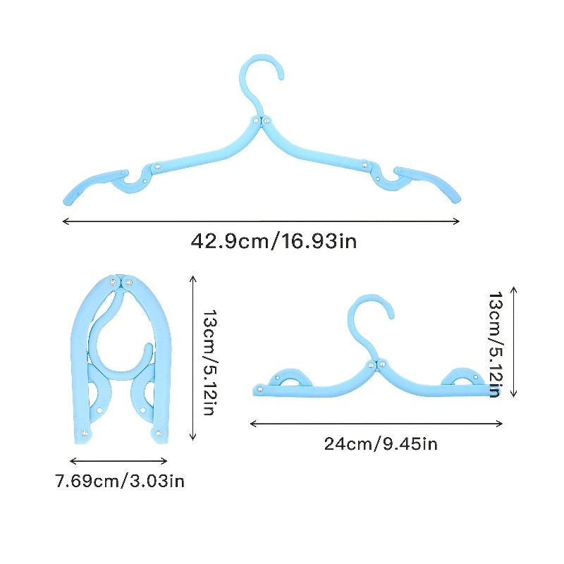 8pcs Foldable Travel Hangers Colorful Portable Clothes Drying Rack