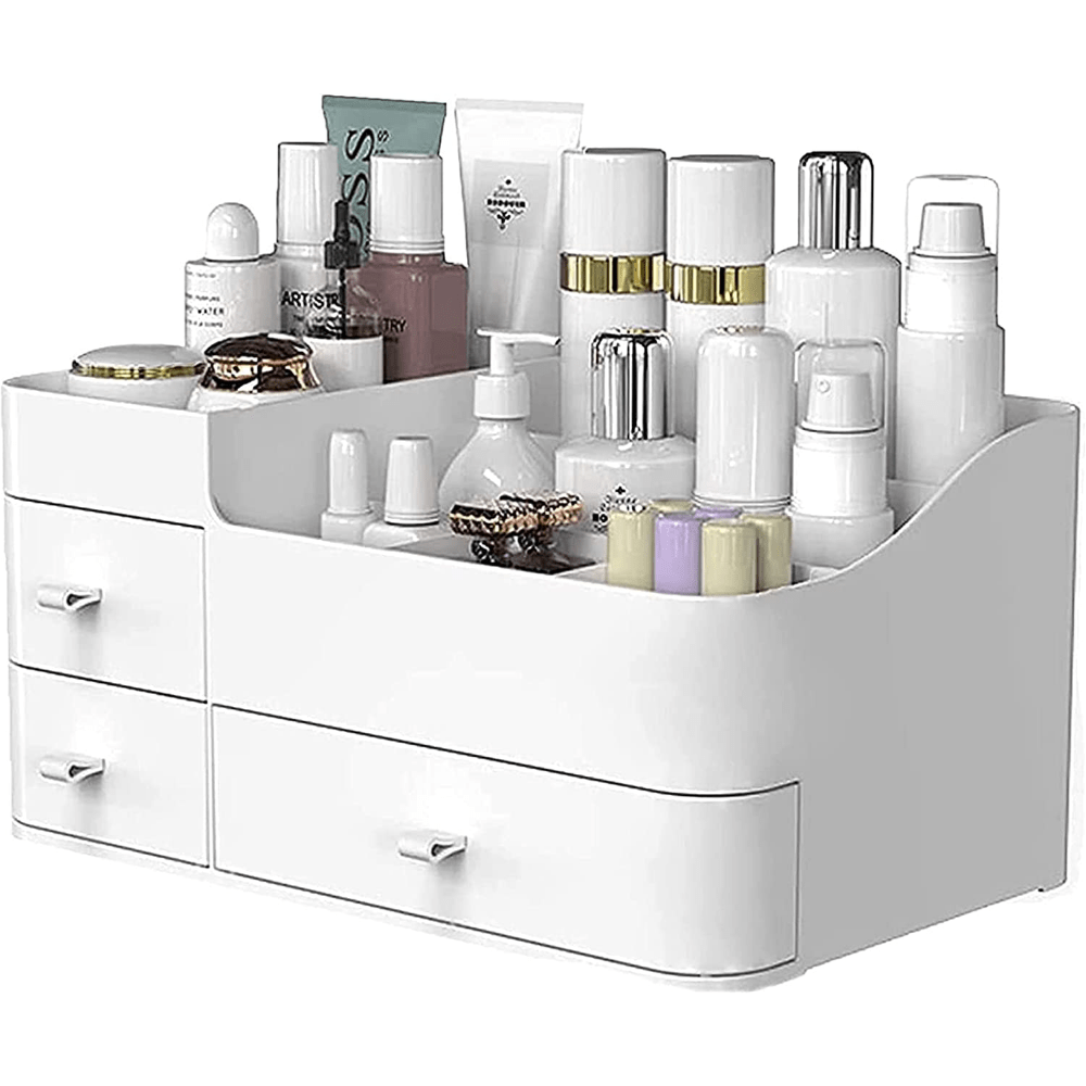 Makeup Organizer For Vanity, Large Countertop Organizer With Drawers,  Cosmetic Storage For Skin Care, Brush, Eyeshadow, Lotion, Lipstick, Nail  Polish, Perfect For Vanity, Bathroom, Bedroom - Temu