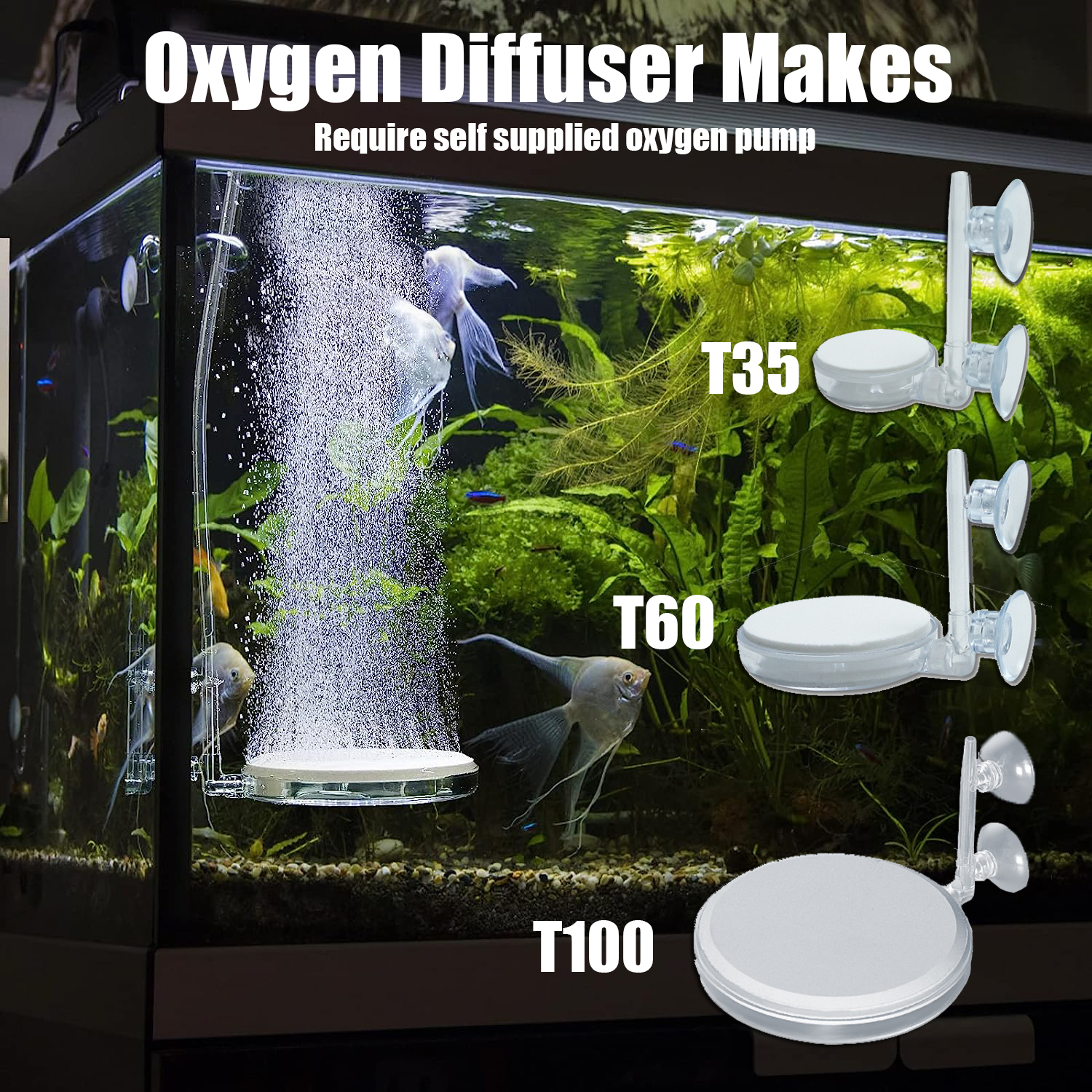 Aquarium Luftstein Fisch Tank Nano Blasenstein Kit Mit Kontrollventil Leise  Sauerstoffdiffusor - Temu Austria