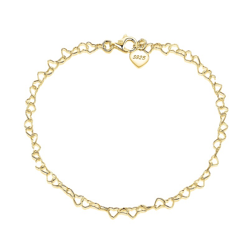 Circle link chain ankle bracelet available in gold or silver