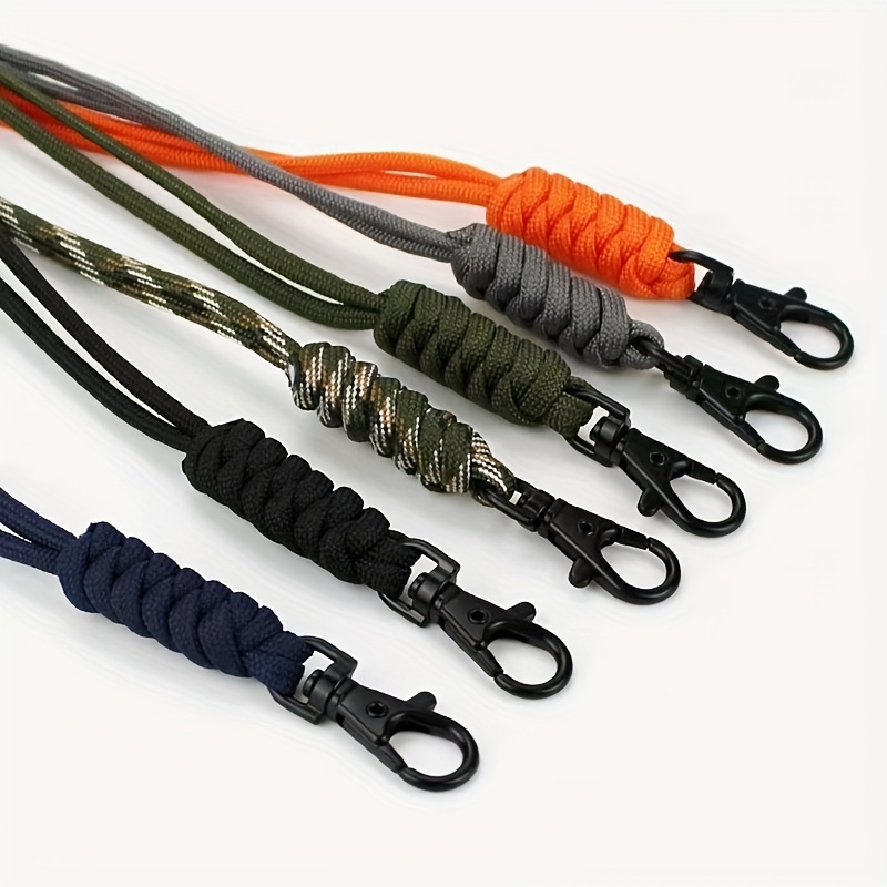 Lanyard Braided Rope Keychain Key Ring Key Holder Carabiner Clips Camping  Hook - Temu