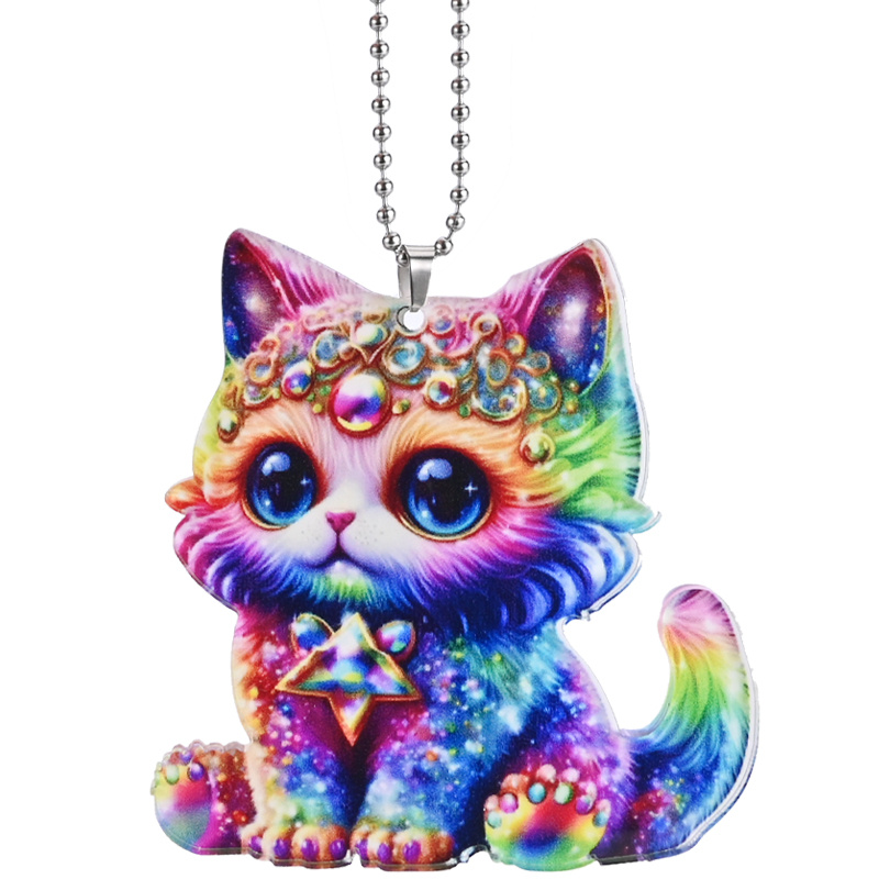 Clothing & Accessories :: Keychains & Lanyards :: 3D Cat Paw Neon Rainbow Badge  Reel with Detachable Face