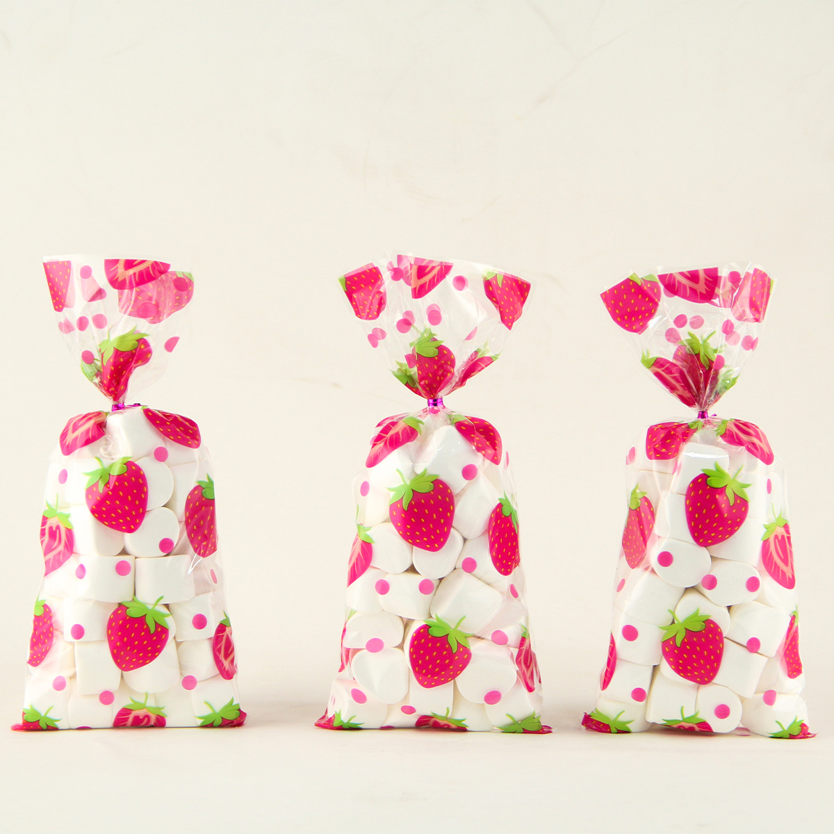 Strawberry Candy Gift Bags Plastic Handmade Biscuit Packing - Temu