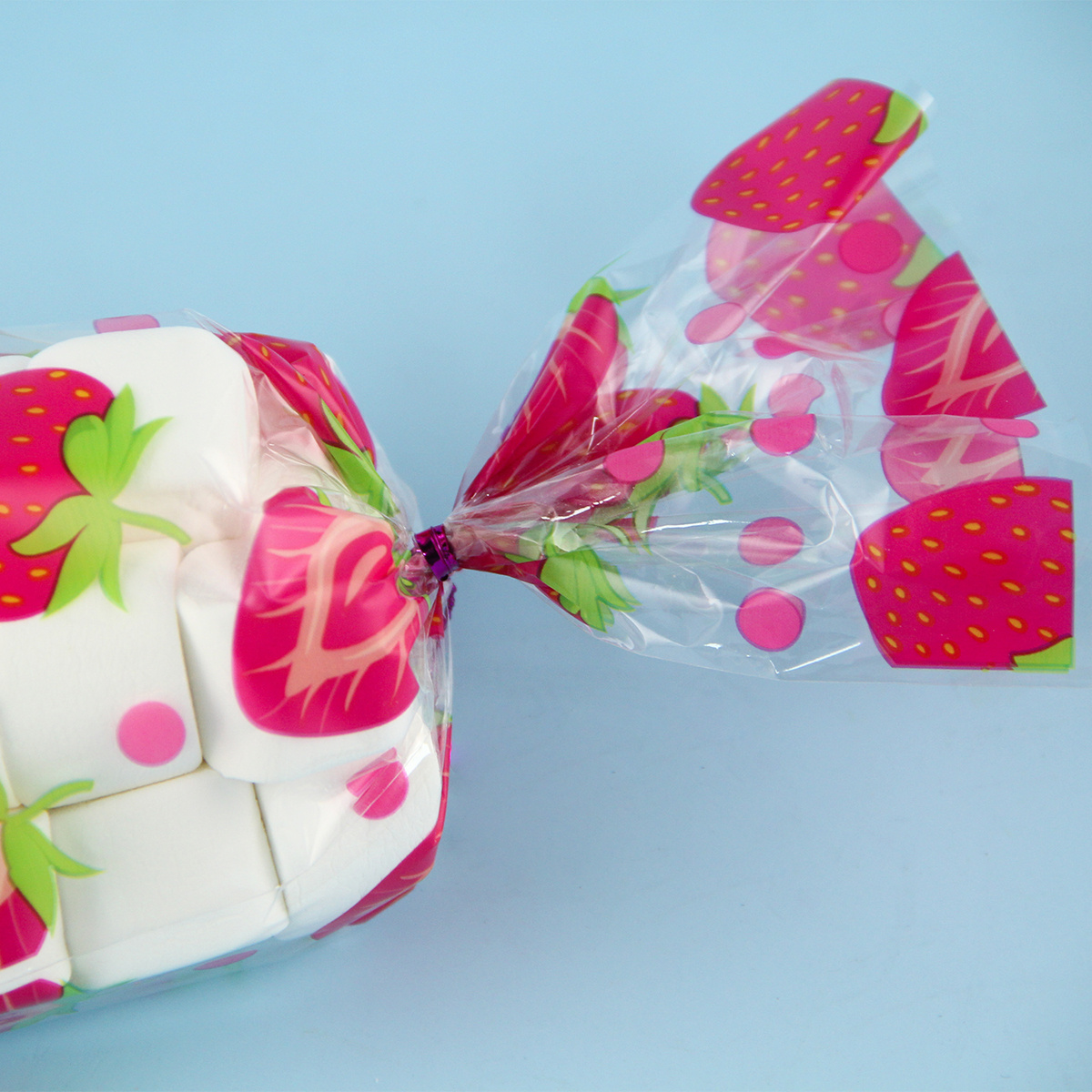 Strawberry Candy Gift Bags Plastic Handmade Biscuit Packing - Temu