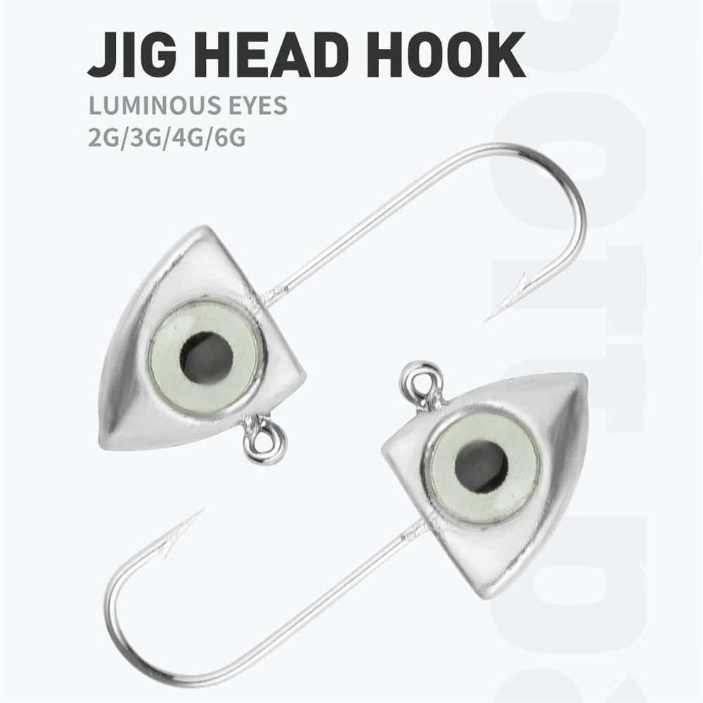 Big Eyes 3d Eye Fishing Hooks Luminous Jig Head Hook Soft - Temu