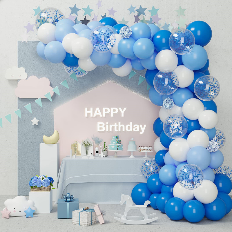 Decoraciones de primer cumpleaños para niño, decoraciones de primer  cumpleaños para bebé, globo azul 1 para primer cumpleaños, globos de primer