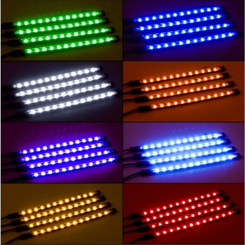 Latest Version 72 Led Car Atmosphere Lights Neon Lamp Diy - Temu