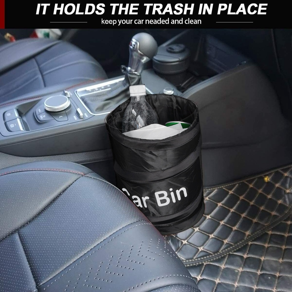 Kleiner Auto-Abfalleimer mit Deckel, wasserdicht, für Auto, Haus, Büro und  Küche (schwarz)