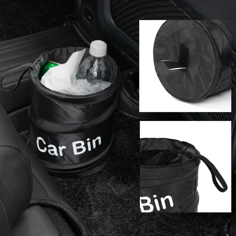 Collapsible Black Car Trash Can Pack Trash Bag Rubbish Waste - Temu United  Arab Emirates