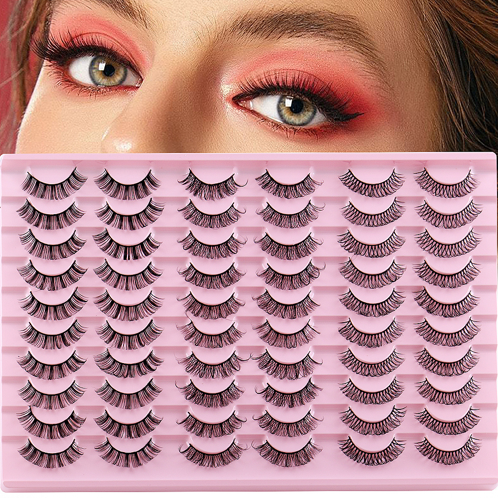 30 Pairs 3D Faux Mink Lashes Natural False Eyelashes Dramatic Volume Lashes