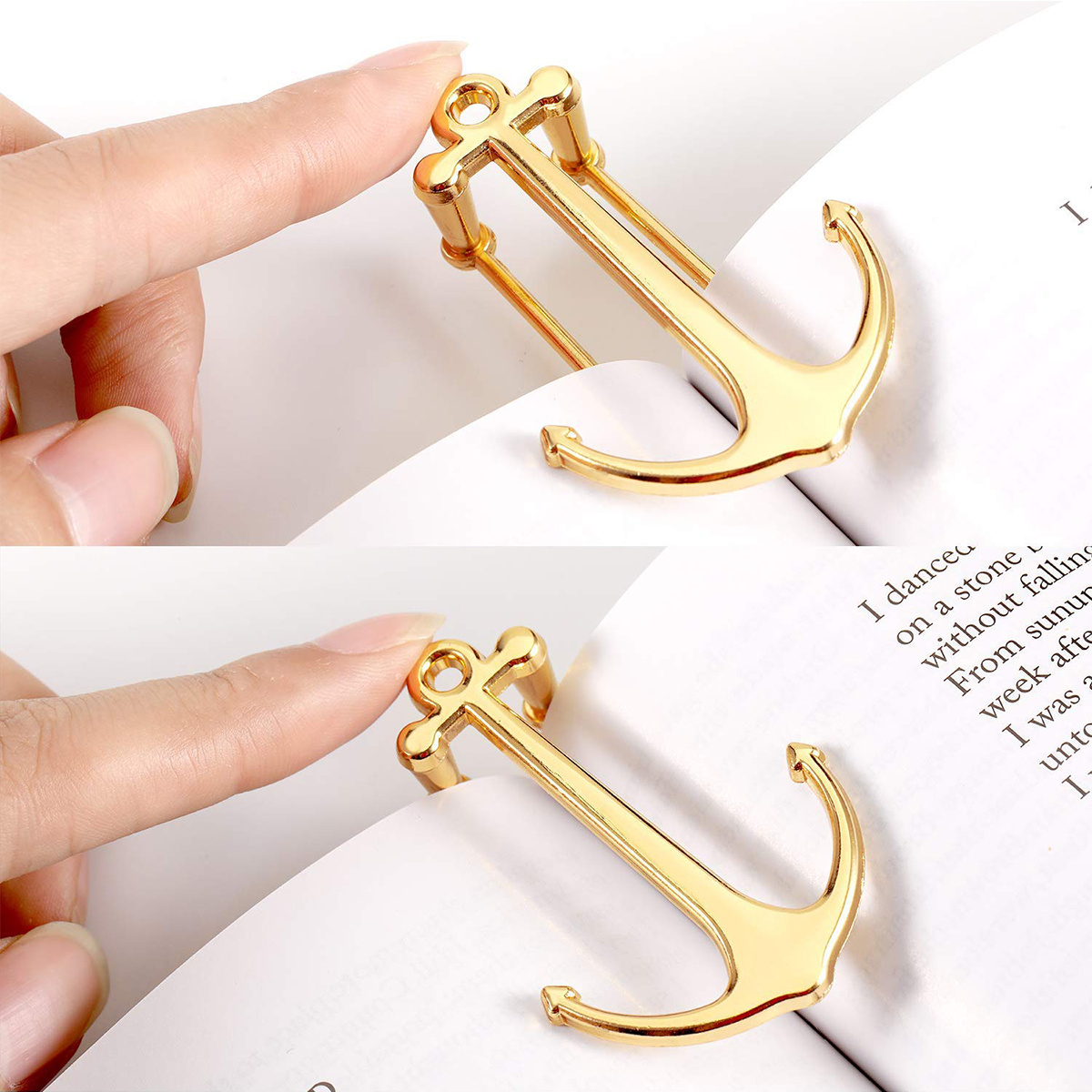 

1pc Creative Anchor Bookmark For Reading Metal Bookmark Page Holder Book Holder Graduation Gifts School Office Supplies