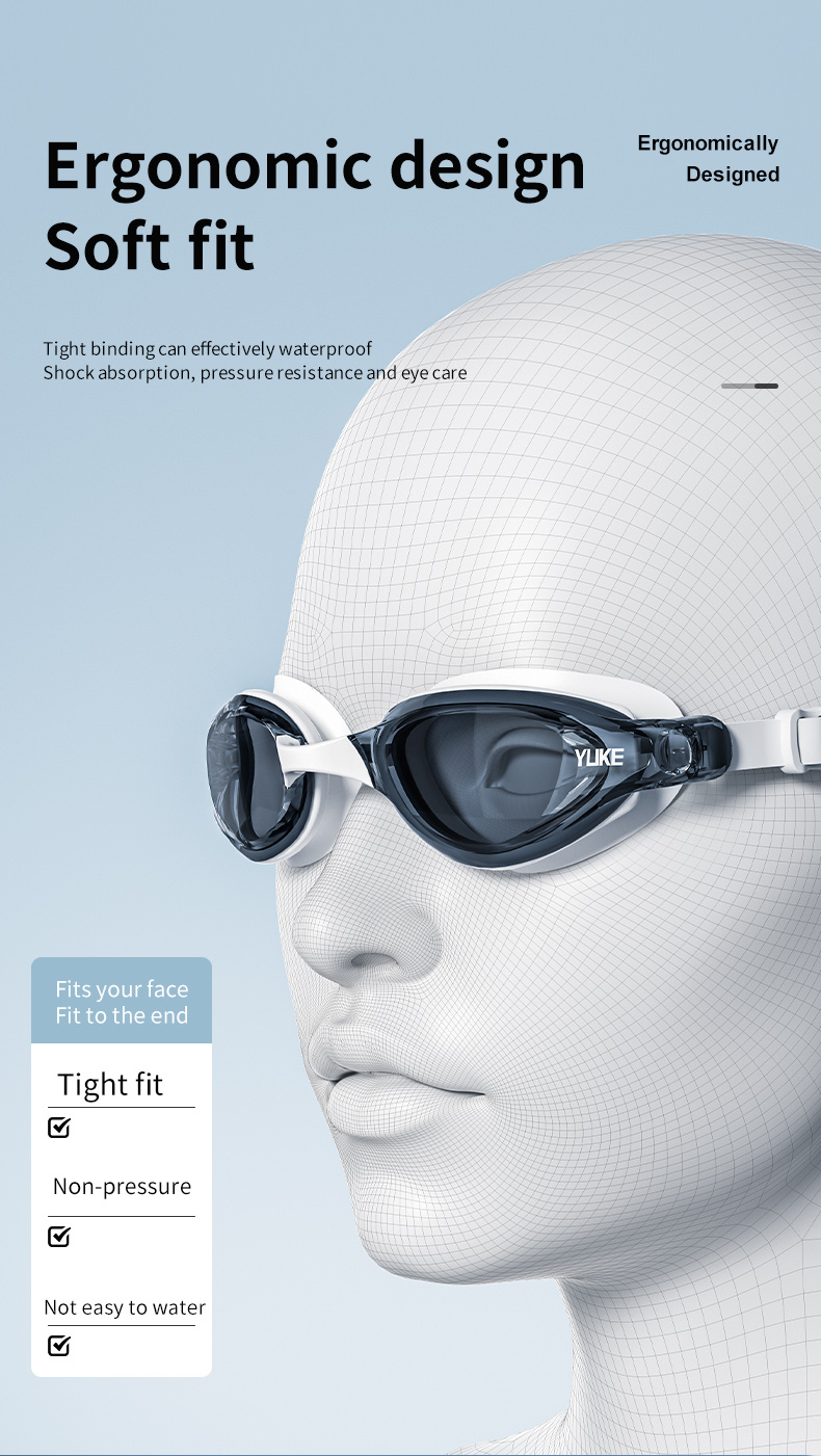 Professional Anti-Fog Swimming Goggles for Men And Women, High-Definition ABS Material, Waterproof, Comfortable Fit for Adults - Ideal for Freestyle And Competitive Swimming