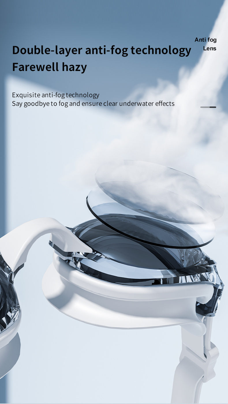 Professional Anti-Fog Swimming Goggles for Men And Women, High-Definition ABS Material, Waterproof, Comfortable Fit for Adults - Ideal for Freestyle And Competitive Swimming