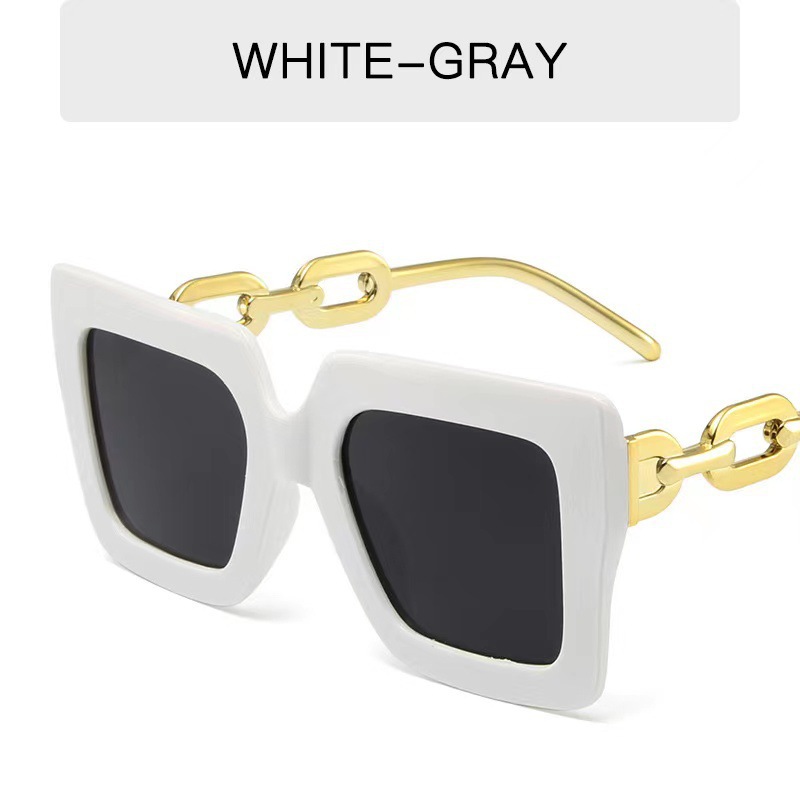 Large Square Fashion Sunglasses For Women Men Luxury Chain Charm Uv400 Sun  Shades For Summer Beach Party - Temu