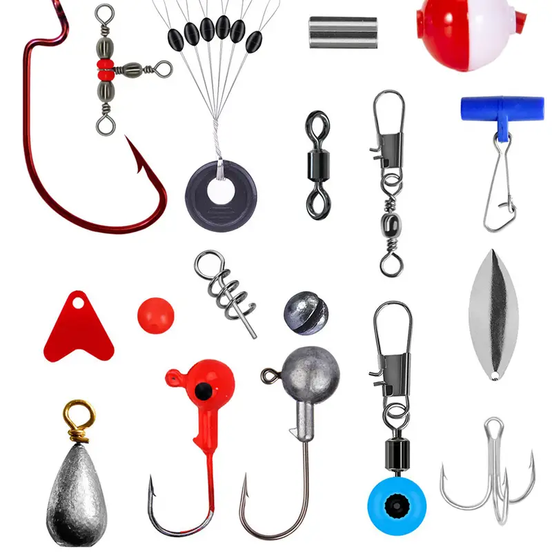 263pcs Fishing Accessories Kit, Fishing Terminal Tackle Set With Fishing  Weights Sinkers, Jig Hooks, Rolling Swivel Snap, Bobbers Float, Beads