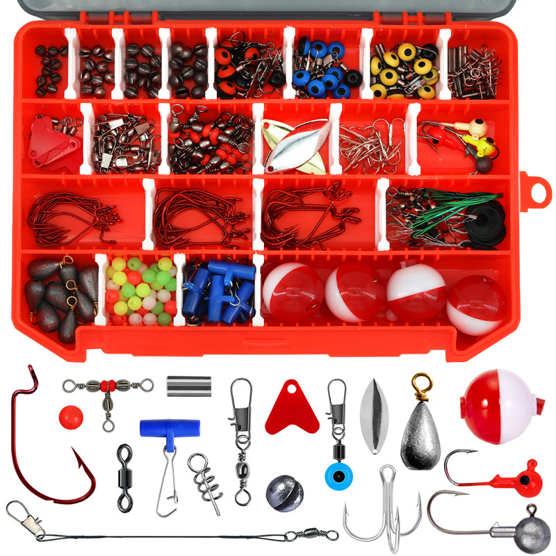 263pcs Fishing Accessories Kit, Fishing Terminal Tackle Set With Fishing  Weights Sinkers, Jig Hooks, Rolling Swivel Snap, Bobbers Float, Beads