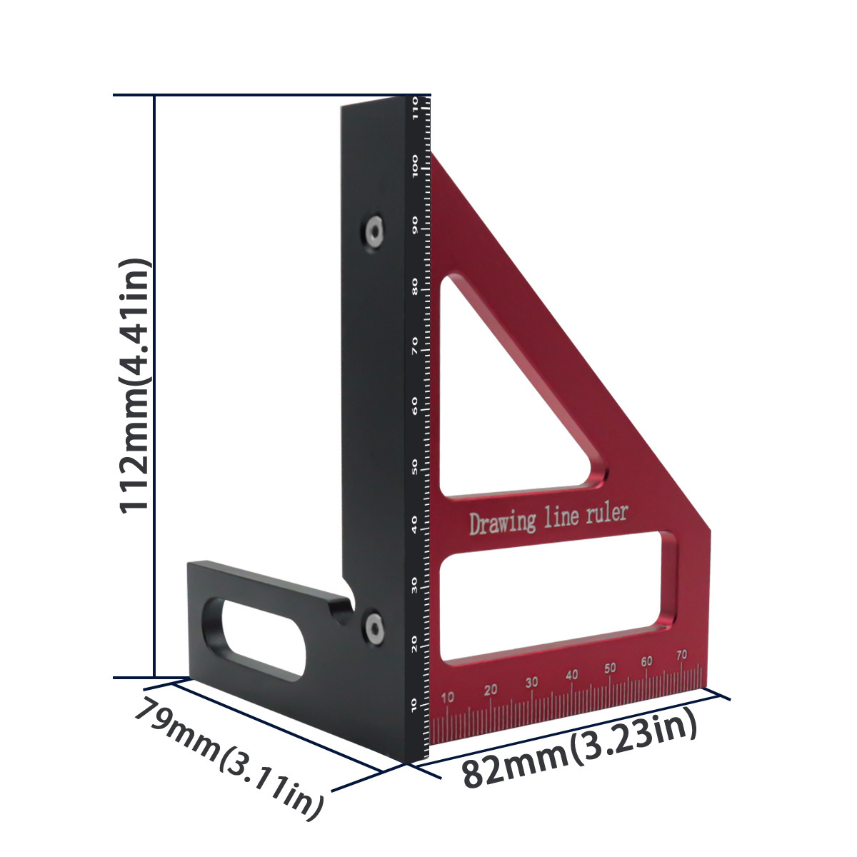 Acquista Goniometro quadrato per la lavorazione del legno Lega di alluminio  Mitra Triangolo Righello Strumento di misurazione del layout ad alta  precisione per ingegnere falegname