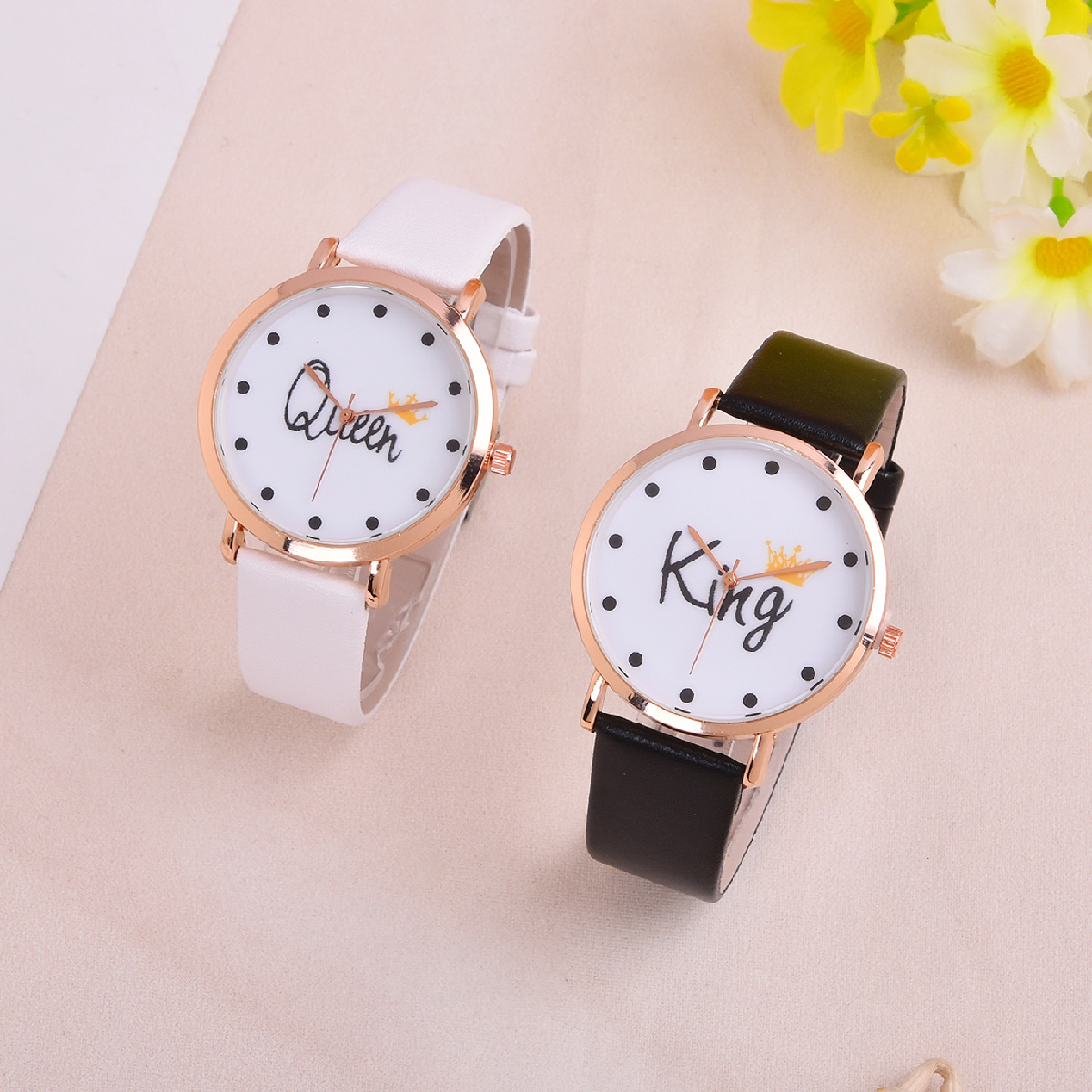 Couple watches leather on sale belt