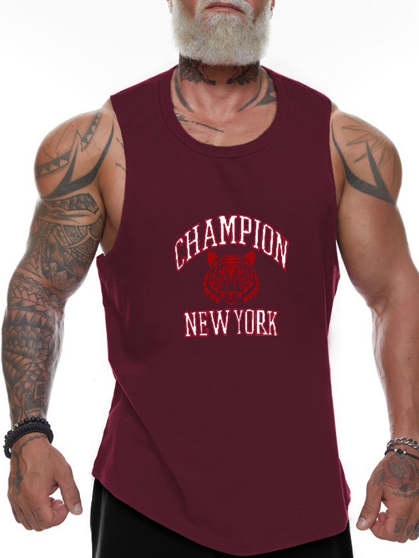 Men's Tiger &  New York Graphic Print Tank Top, Summer Breathable Comfy Sleeveless  Tees Sports/fitness Top, Plus Size - Temu Belgium