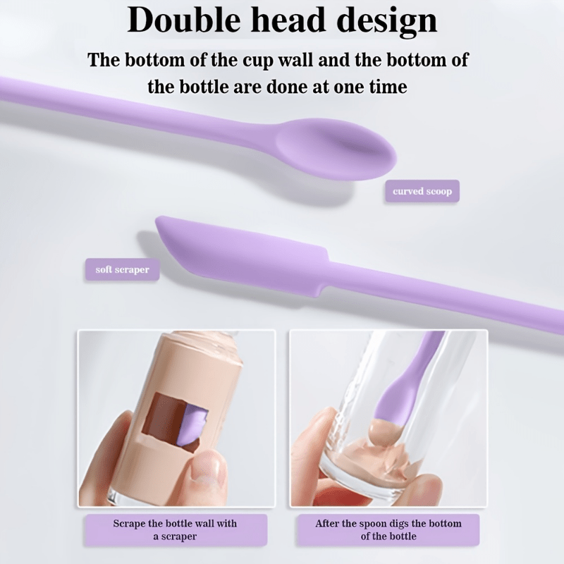 Mini Silicone Spatula Tool Heat Resistant Long Handle Dual-Ended Scraper  Beauty Spatula with Spoon Jam Spatulas Kitchen Gadgets