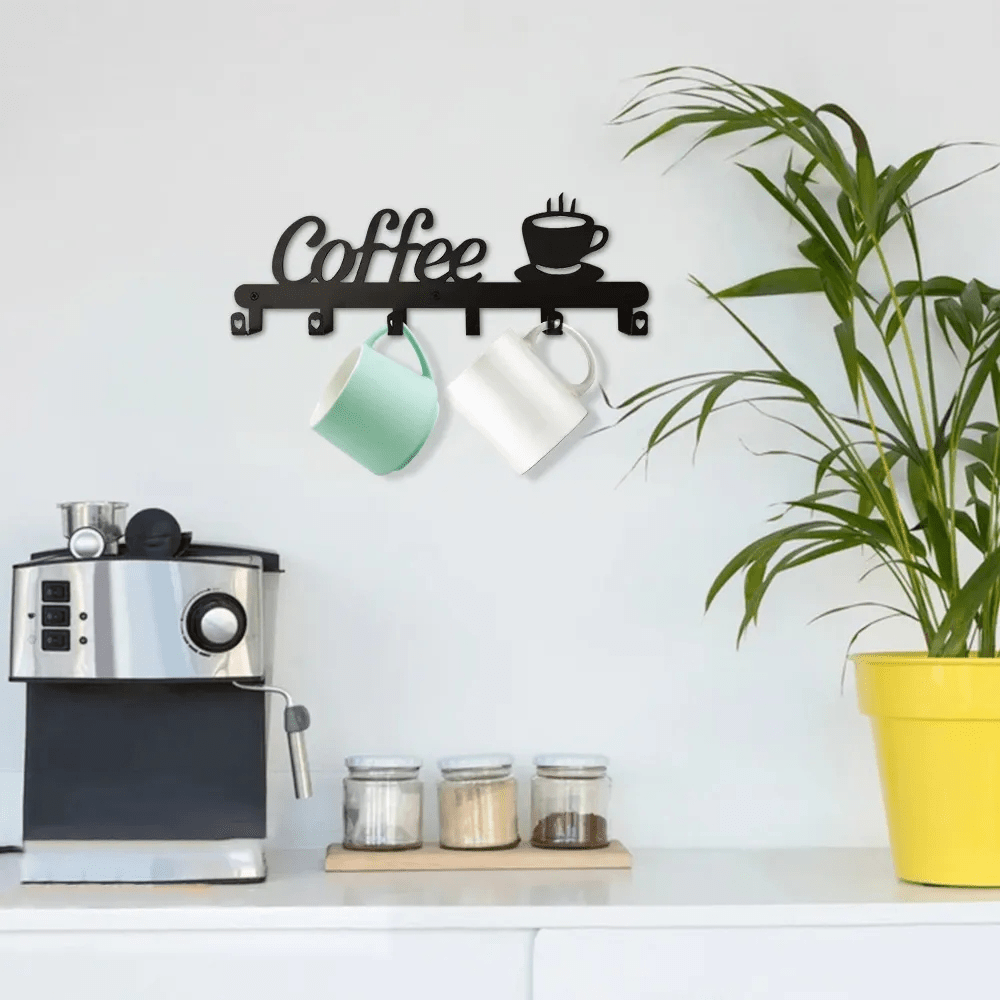 Coffee Decor Kitchen Wall Decor Coffee Bar Mug Cup Rack Holder