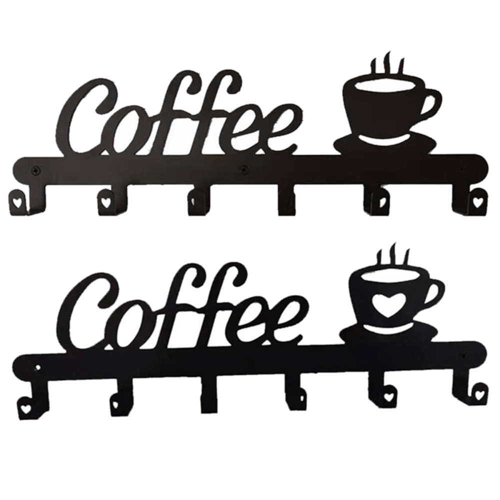 Coffee Cup Rack / Three Cup Holder / Metal Wall Hanging / Kitchen