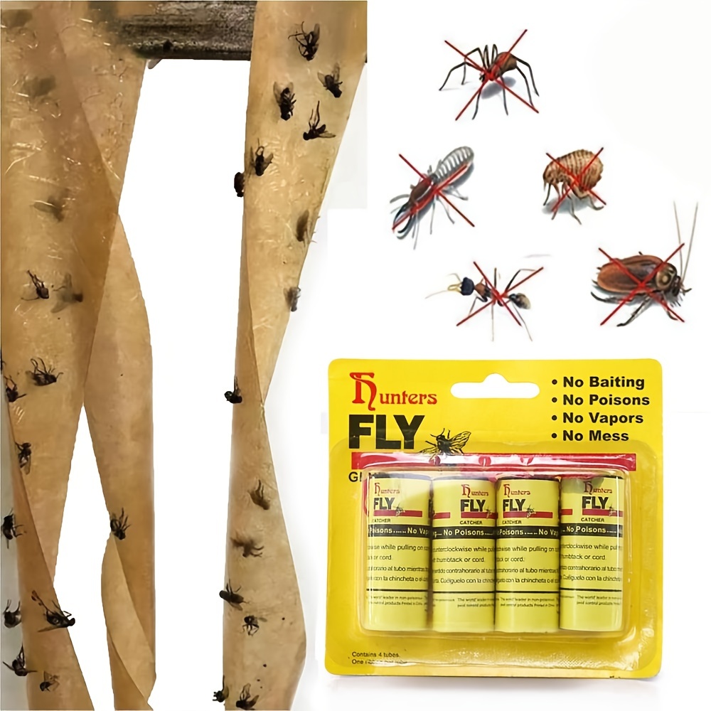 BugBane 10 Fly Strips Indoor Sticky Hanging with Pins. Fly Trap Fly Paper  Strips Indoor Hanging Fly Tape for Indoors and Outdoor. Fly Ca