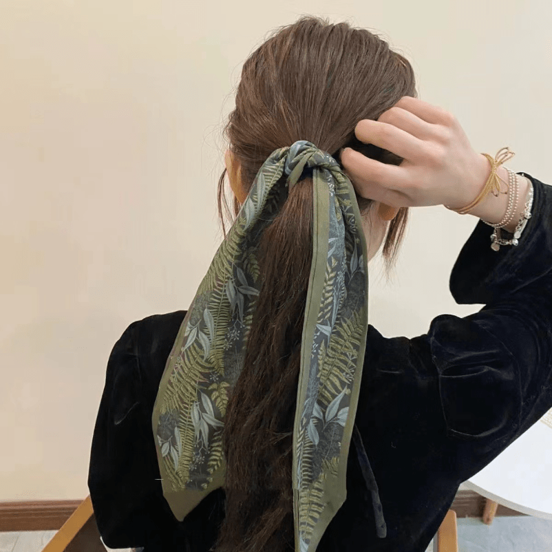 Vintage Silk Scarf Hair Scrunchies