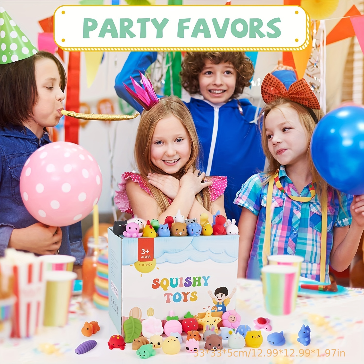 100 Pcs Kawaii Squishies, Mochi Squishy Toys for Kids Party Favors, Mini  Sensory