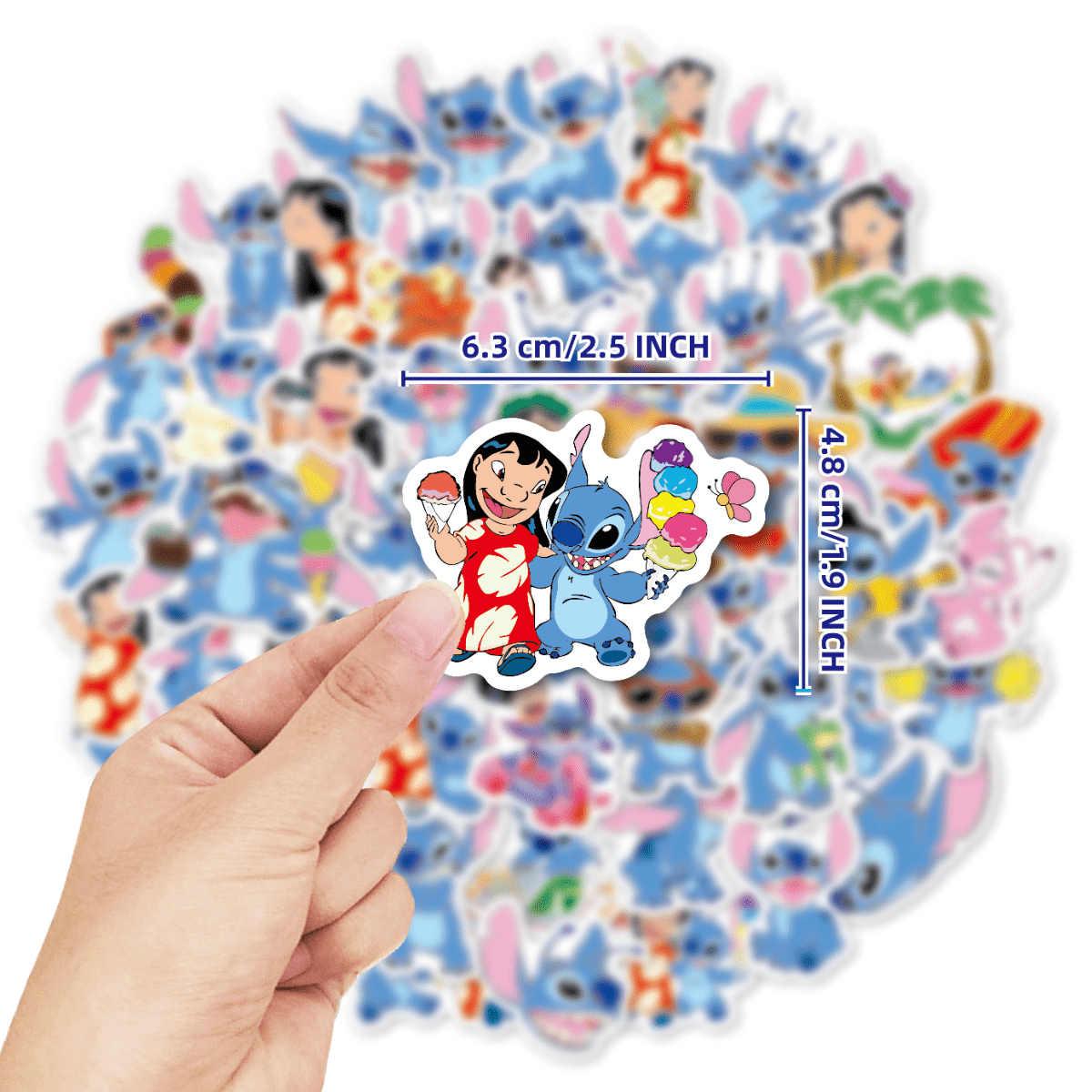 Pegatinas de Stitch de Disney para niños, pegatinas impermeables