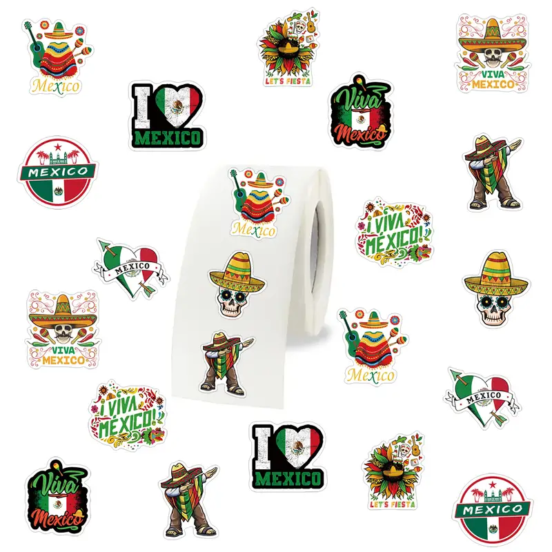 Mexico Stickers Decals Rolls Self Adhesive Seals For - Temu