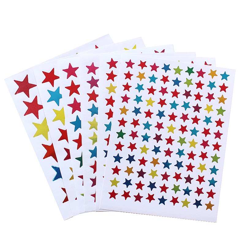 20 Packs of 200 Sheets Five-pointed Star Award Stickers Delicate  Five-pointed Star Sticker Toy Pentagram Decorative Star Adhesive Decals  Student Reward Stickers for Kids Teens 